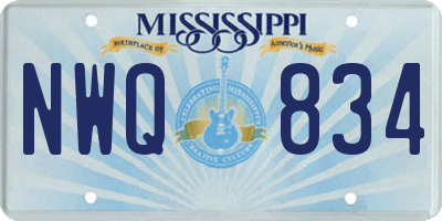 MS license plate NWQ834