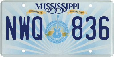 MS license plate NWQ836