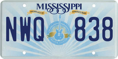 MS license plate NWQ838