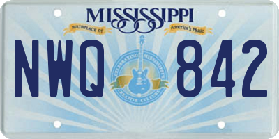MS license plate NWQ842