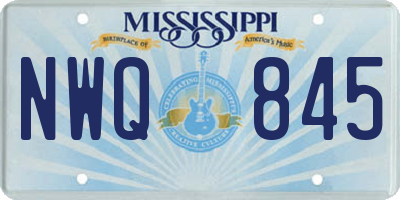 MS license plate NWQ845