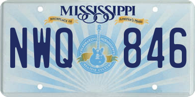 MS license plate NWQ846
