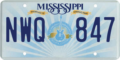 MS license plate NWQ847