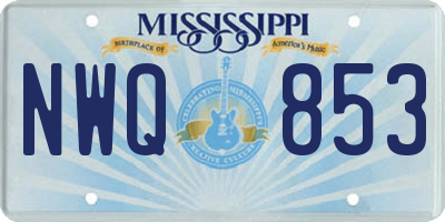 MS license plate NWQ853