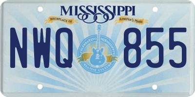 MS license plate NWQ855