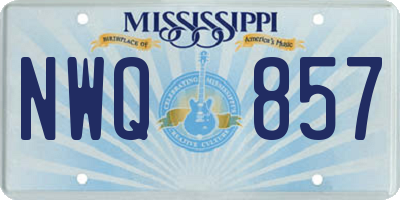 MS license plate NWQ857