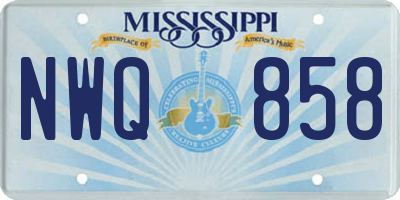 MS license plate NWQ858