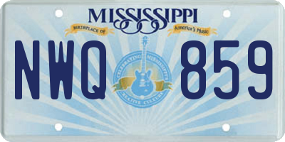 MS license plate NWQ859