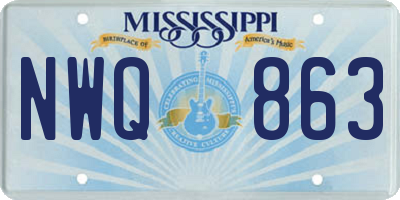 MS license plate NWQ863