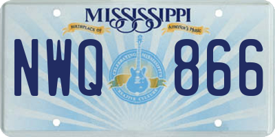 MS license plate NWQ866