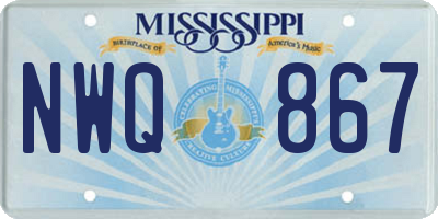 MS license plate NWQ867
