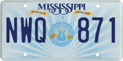 MS license plate NWQ871