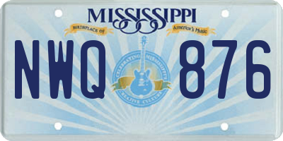 MS license plate NWQ876
