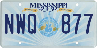 MS license plate NWQ877