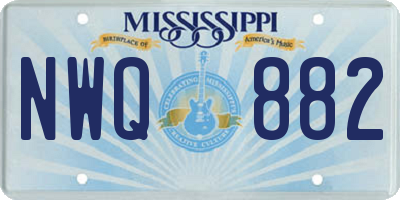 MS license plate NWQ882