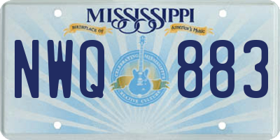 MS license plate NWQ883