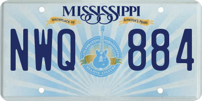 MS license plate NWQ884