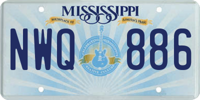 MS license plate NWQ886