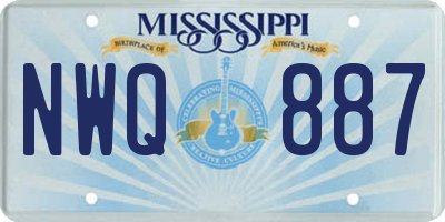 MS license plate NWQ887