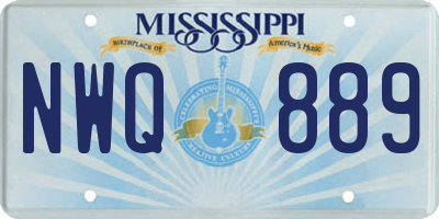 MS license plate NWQ889