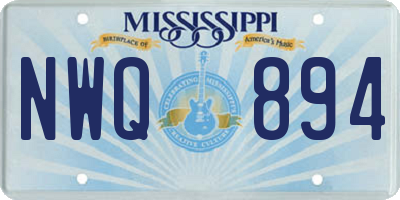 MS license plate NWQ894