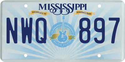 MS license plate NWQ897