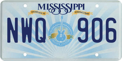 MS license plate NWQ906