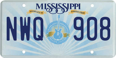 MS license plate NWQ908