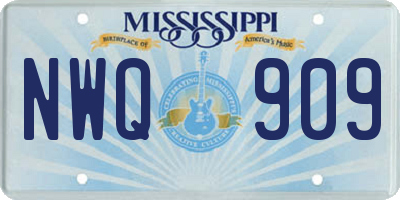 MS license plate NWQ909