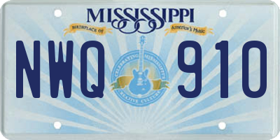 MS license plate NWQ910