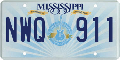 MS license plate NWQ911