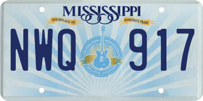 MS license plate NWQ917