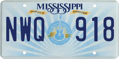 MS license plate NWQ918
