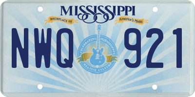 MS license plate NWQ921
