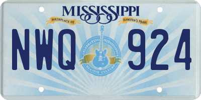 MS license plate NWQ924