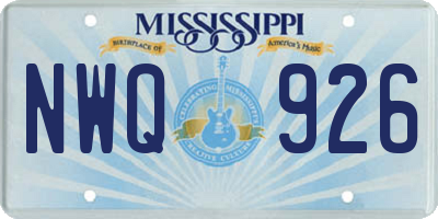 MS license plate NWQ926