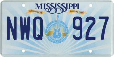 MS license plate NWQ927