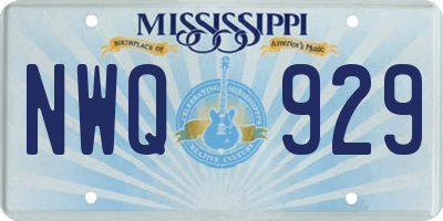 MS license plate NWQ929