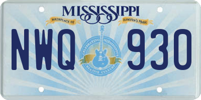 MS license plate NWQ930