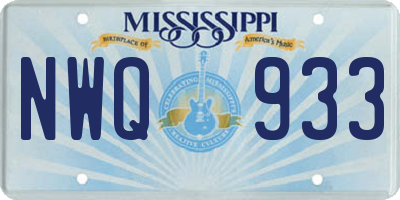 MS license plate NWQ933