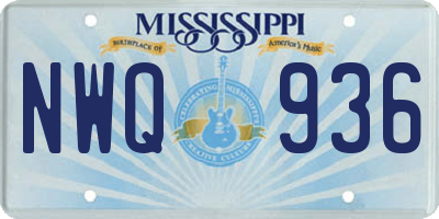 MS license plate NWQ936
