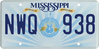 MS license plate NWQ938