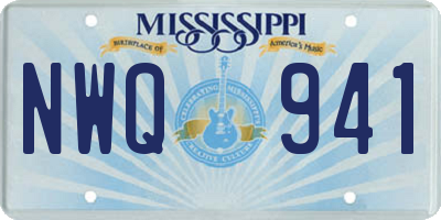 MS license plate NWQ941