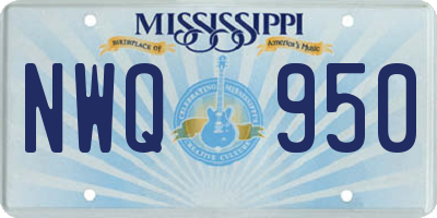 MS license plate NWQ950