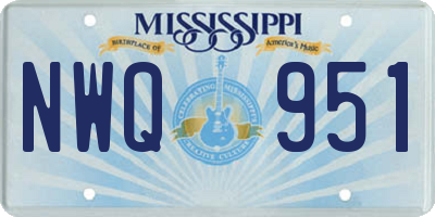 MS license plate NWQ951