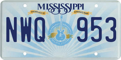 MS license plate NWQ953