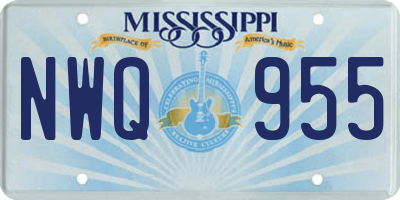 MS license plate NWQ955