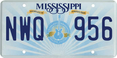 MS license plate NWQ956