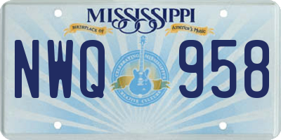 MS license plate NWQ958