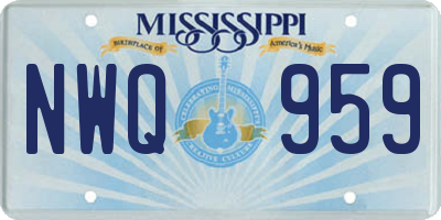 MS license plate NWQ959
